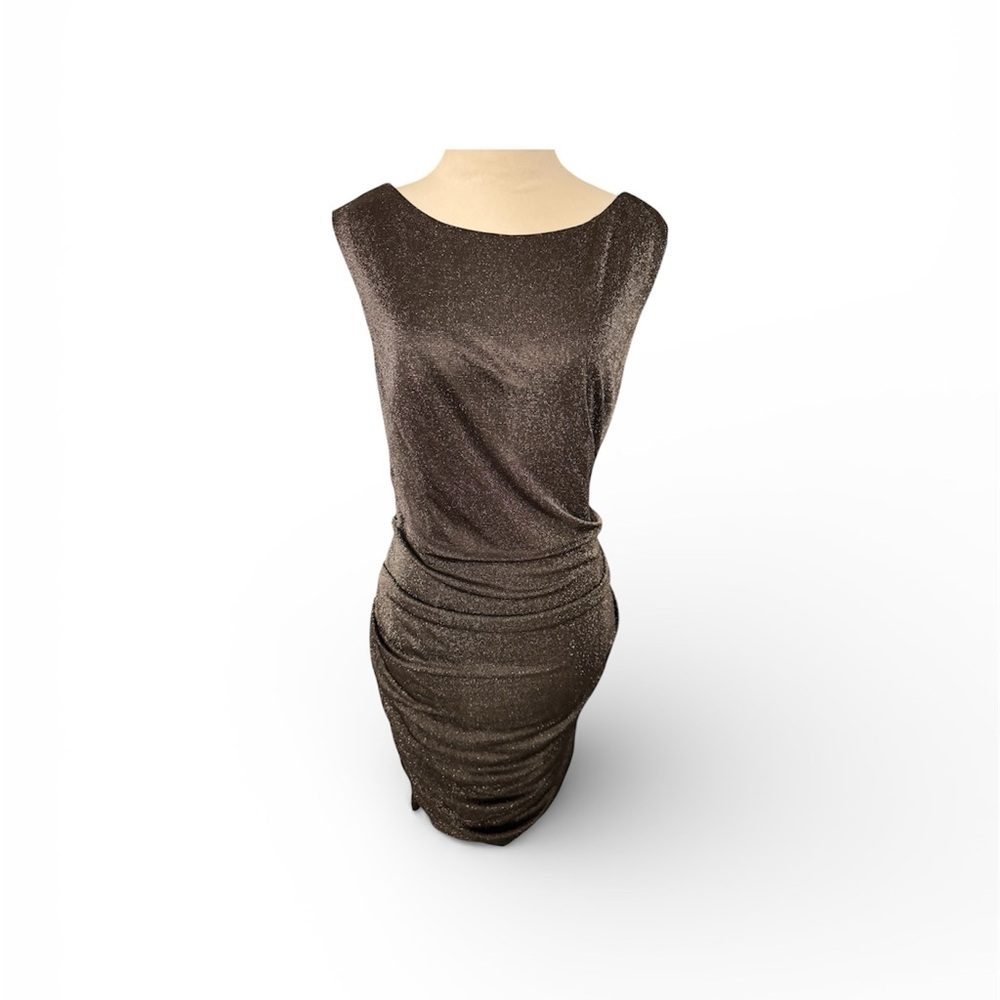 Aidan Elegant Silver Grey Sleeveless Dress w/ a peek boo back US12